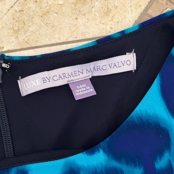 🆕 LUXE By Carmen Marc Valvo Womens Dress Sleeveless Floral Hawaiian size 14W - Picture 3 of 15